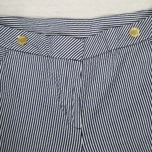 Anne Klein Striped Seersucker Pants Blue / White Women's Size 8 - Picture 7 of 15